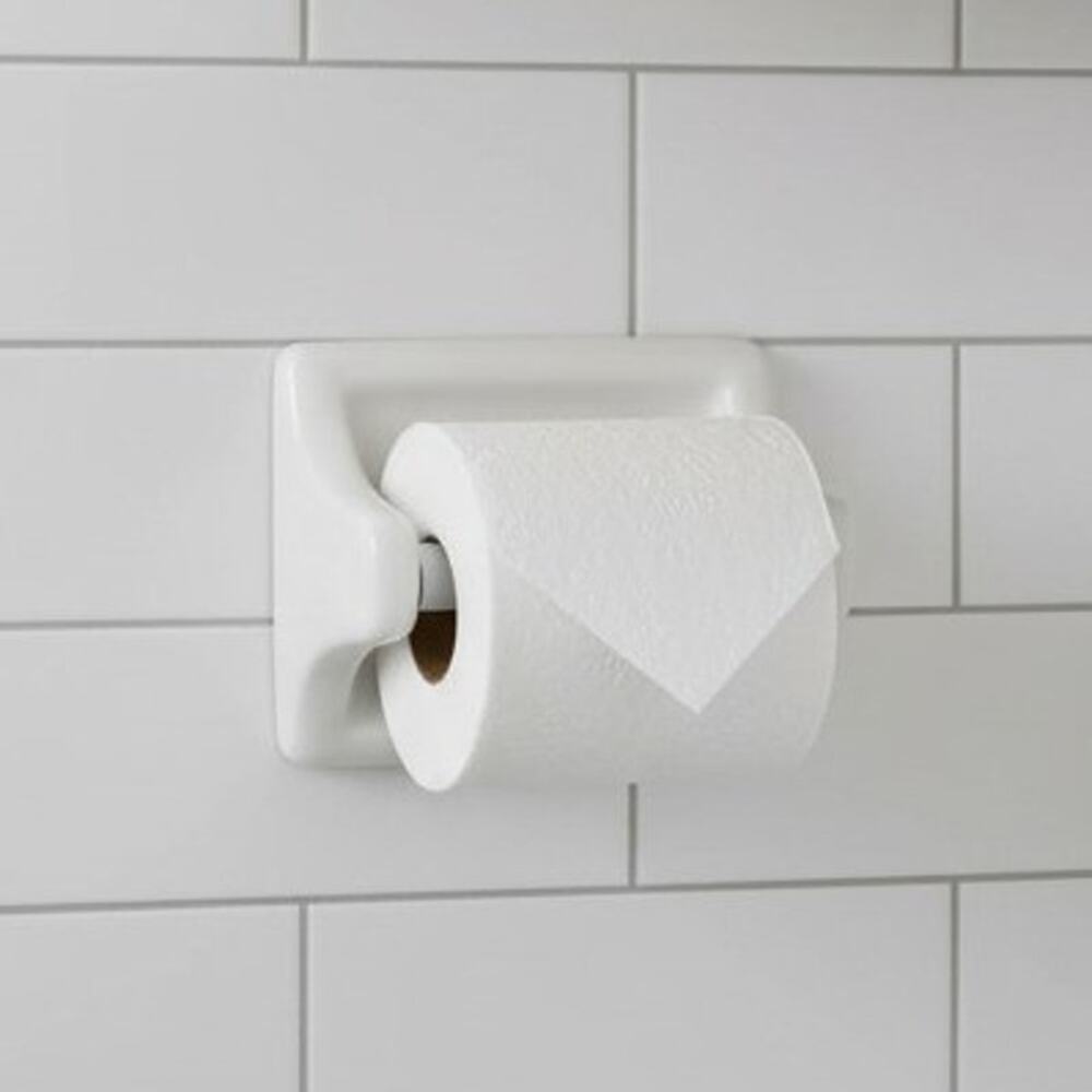 Vintage MCM HomeSource Ceramic Tile Paper Holder White H10 NOS Bathroom
